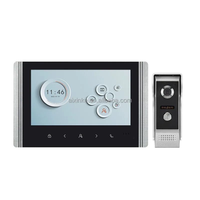 Interphone vidéo Tuya avec caméra et écran 7 pouces (2 MP) pour villa ou appartement.