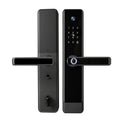 Serrure électronique SZMYQ avec interphone vidéo, 2 interphones audio, caméra d'empreintes digitales, serrure connectée et Wi-Fi.