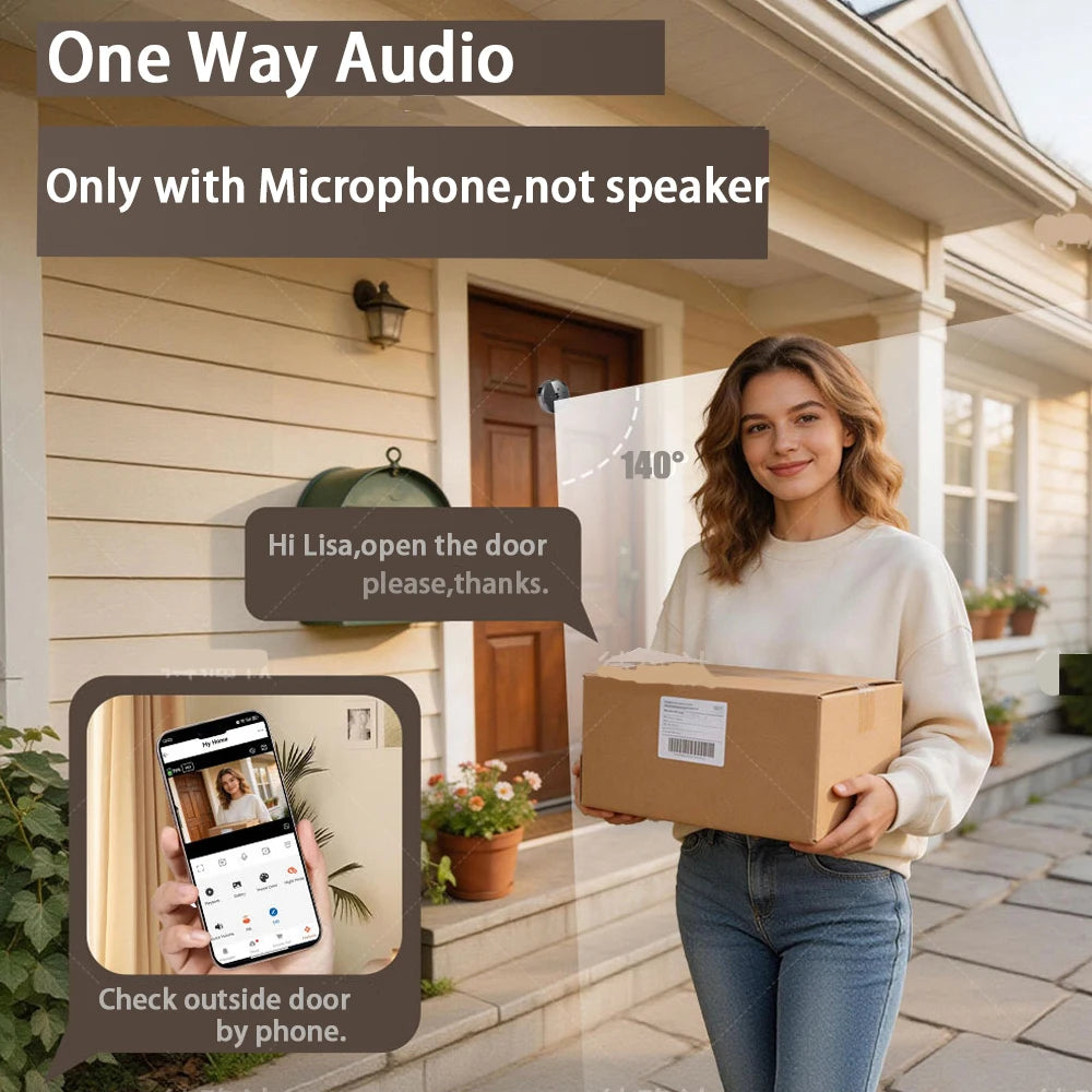Caméra de porte intelligente 3MP ICam365 avec application, détecteur de mouvement radar et Wi-Fi pour la sécurité de votre maison
