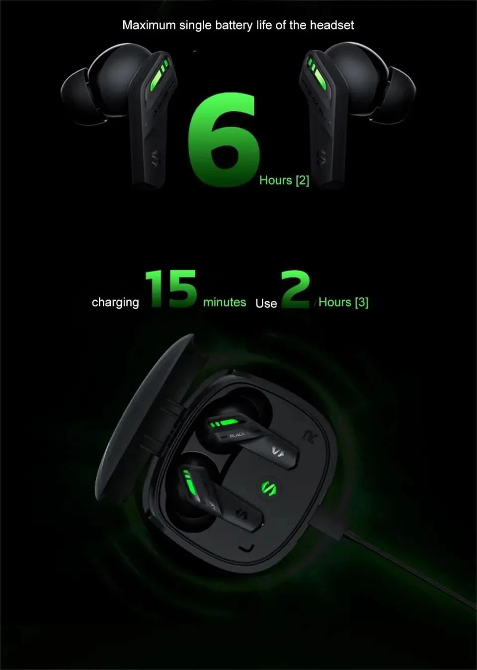 Écouteurs Gaming Black Shark BE22 JoyBuds – TWS, Faible Latence & In-Ear