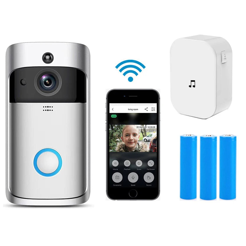 Sonnette vidéo sans fil V5 Smart Home Wifi avec caméra HD