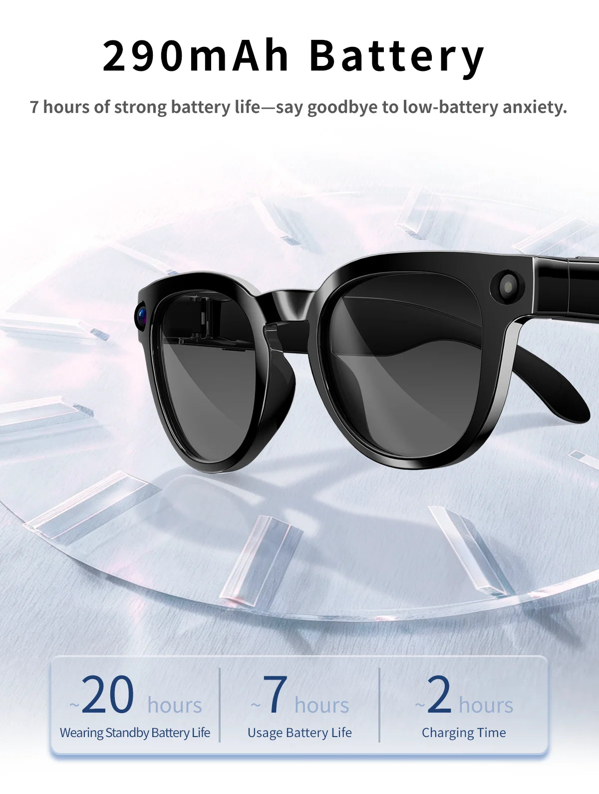 Lunettes IA MT3 2026 – Caméra 8MP, Assistant Vocal & Traduction WiFi | Sport