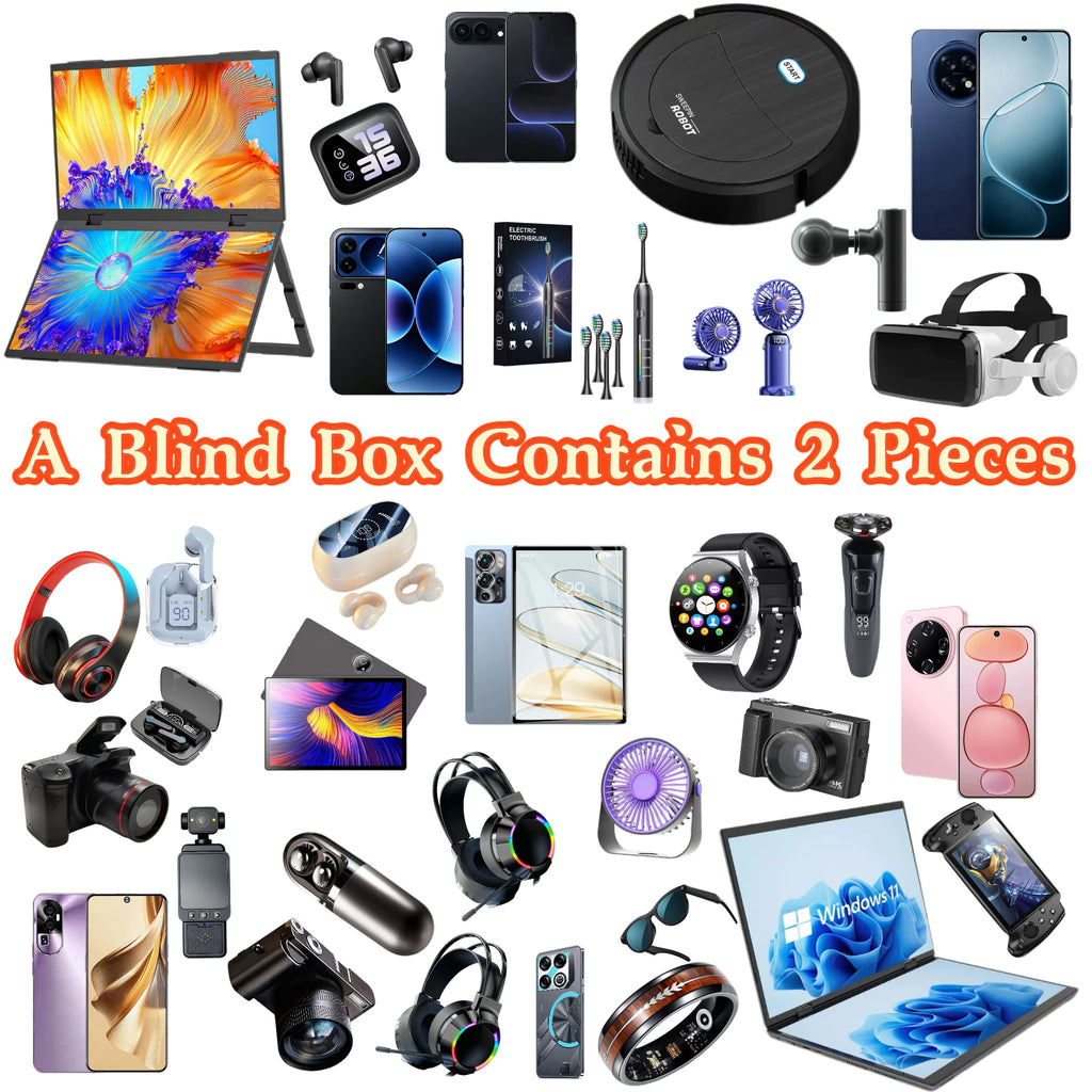 Coffret Mystère 2 Pièces Grossiste – Smartphone 5G, Drone, Caméra, Montre Surprise