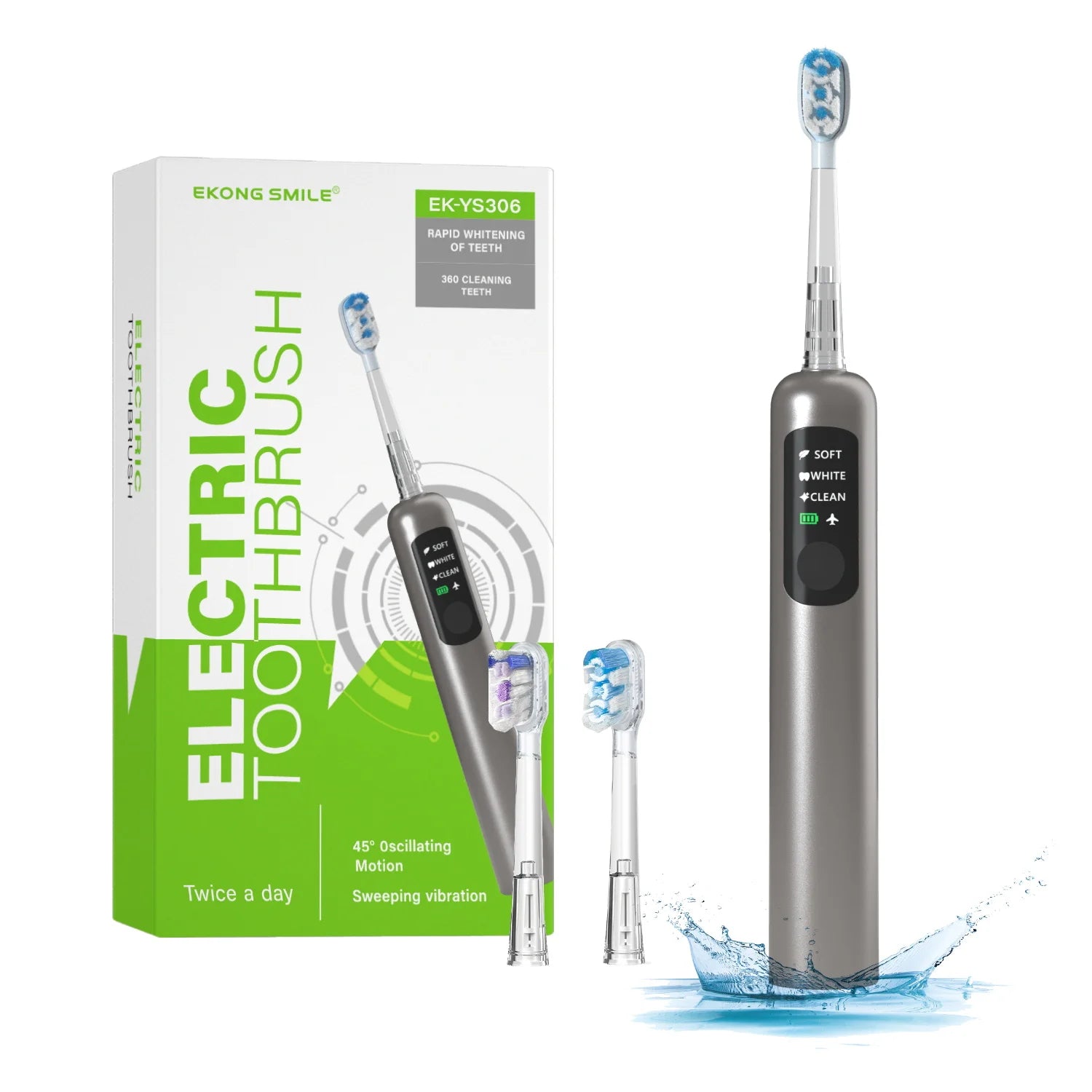 Brosse à dents électrique vibrante à balayage par vagues, nouveauté 2026, avec étui de suspension murale, pour la vente en gros et OEM.