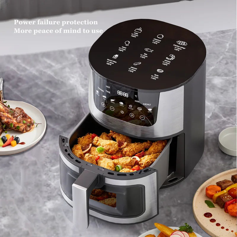Nouveaux appareils de cuisine 2025 : Four à air chaud multifonction de grande capacité (7 L), en acier inoxydable de haute qualité.