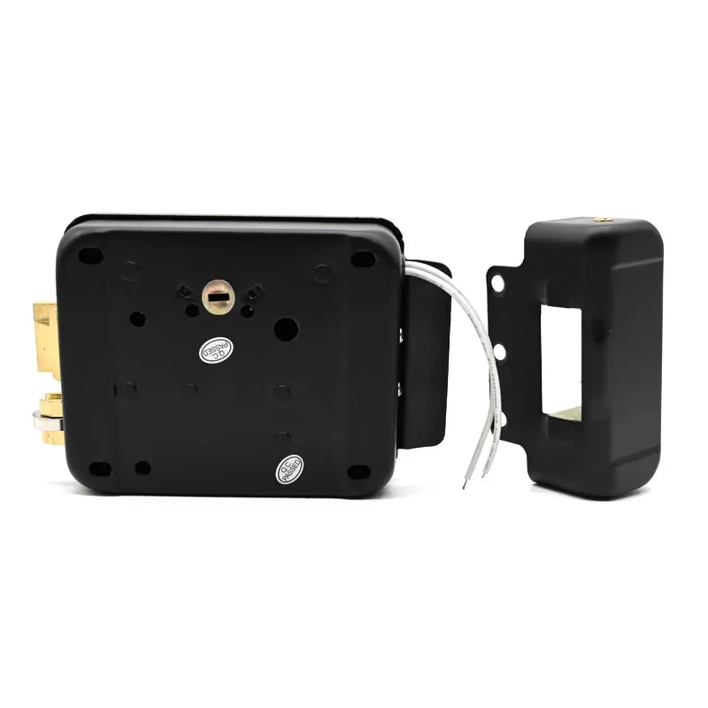 Serrure de porte électrique à double cylindre haute sécurité, compatible avec les clés intelligentes pour la maison connectée (intérieur/extérieur), 12 V.