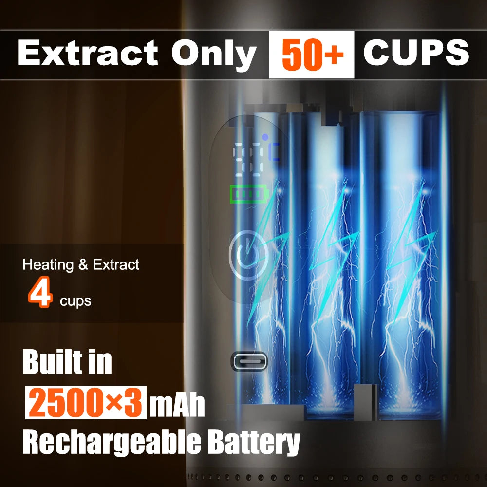 Cafetière portable intelligente de voyage, de camping et de pêche, auto-chauffante, compatible USB, voiture, camping-car, 20 bars de pression.