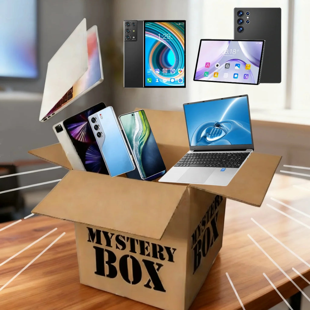 Box Mystère High-Tech 2025 – Smartphone, Tablette, Ordinateur portable, TV – Cadeau de Noël garanti