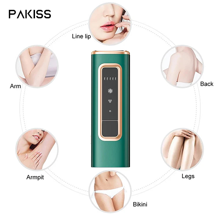 PAKISS Nouvelle machine d'épilation laser IPL électrique, permanente et indolore, pour une utilisation à domicile
