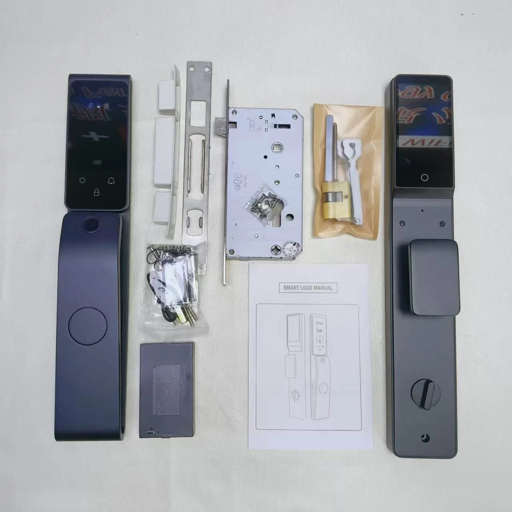 Serrure connectée Tuya entièrement automatique de haute qualité avec reconnaissance faciale et palmaire, étanche, pour mortaise 6068/85.