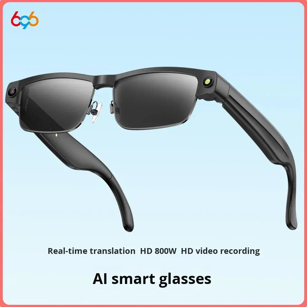 Lunettes IA L802 – Caméra 8MP 1200P, Bluetooth 5.4 & Traduction WiFi