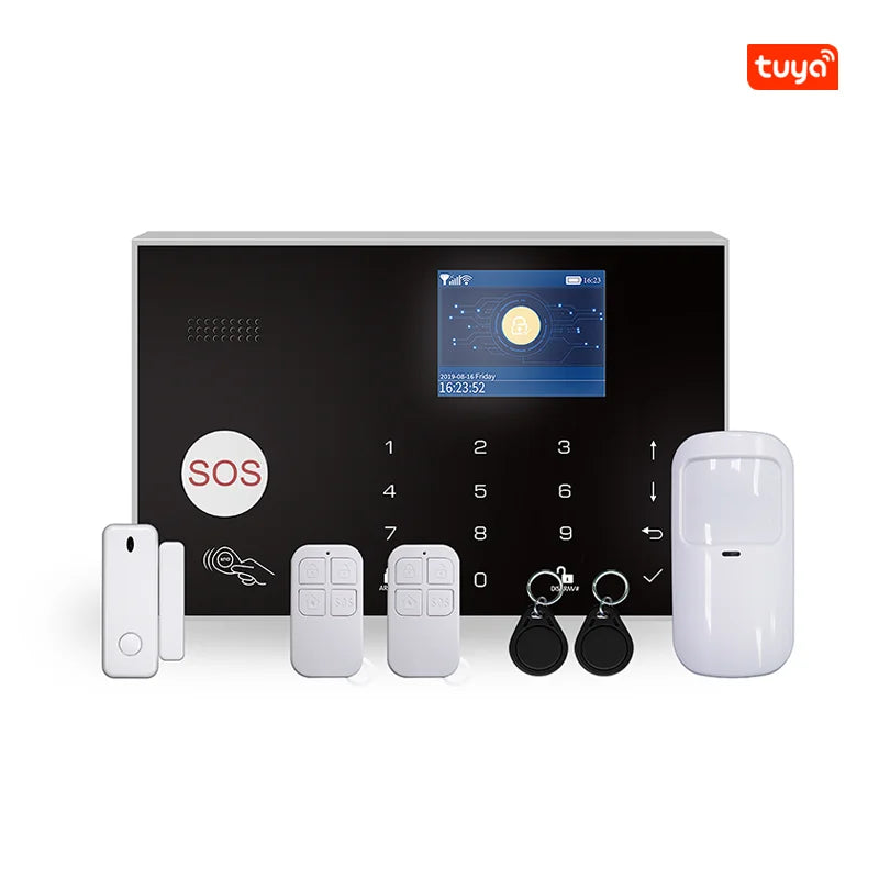 Système d'alarme antivol pour la maison, compatible 4G, GSM et WiFi, avec application filaire et sans fil Tuya Smart Life (iOS et Android). Contrôle via smartphone.