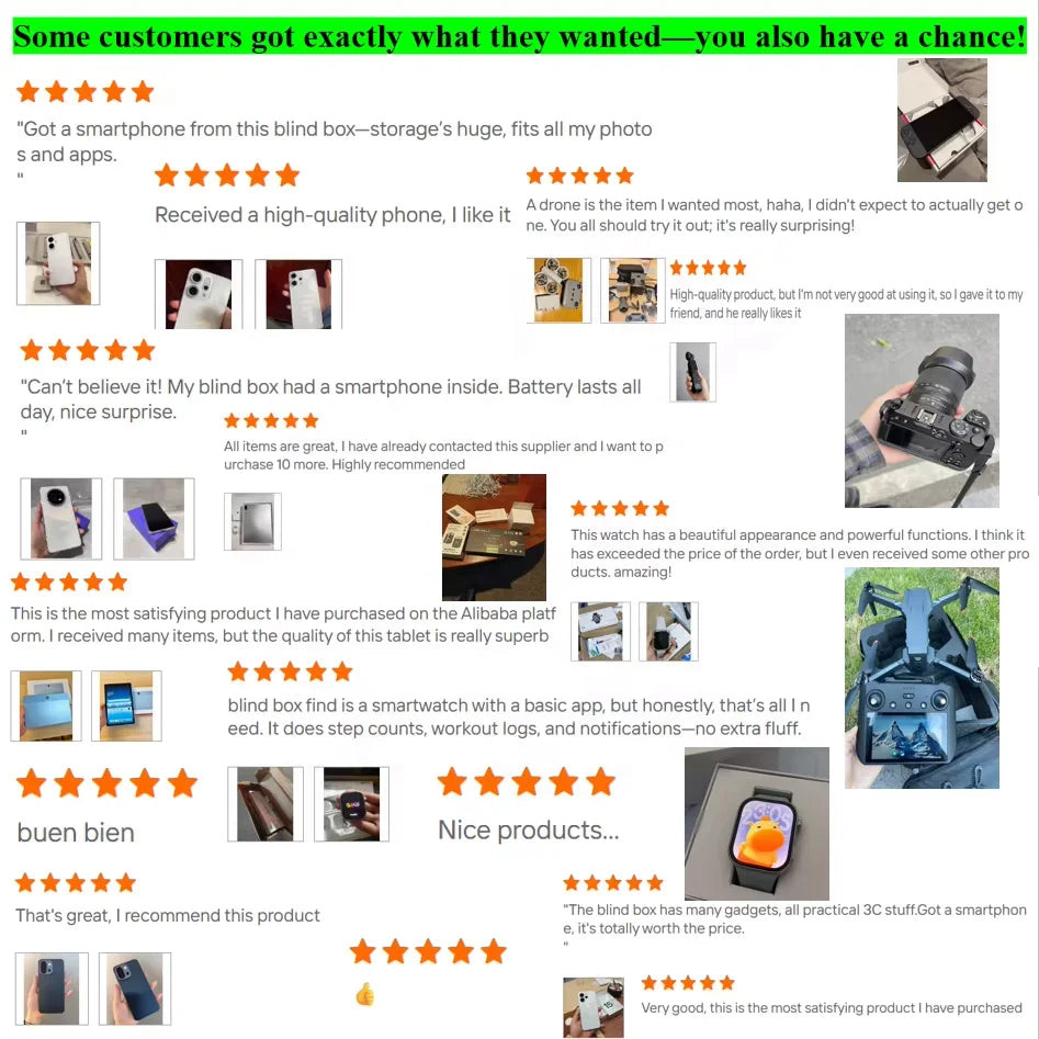 Coffret Mystère Électronique Avancée – 5 Pièces : Montre, Téléphone 5G, Écouteurs Surprise
