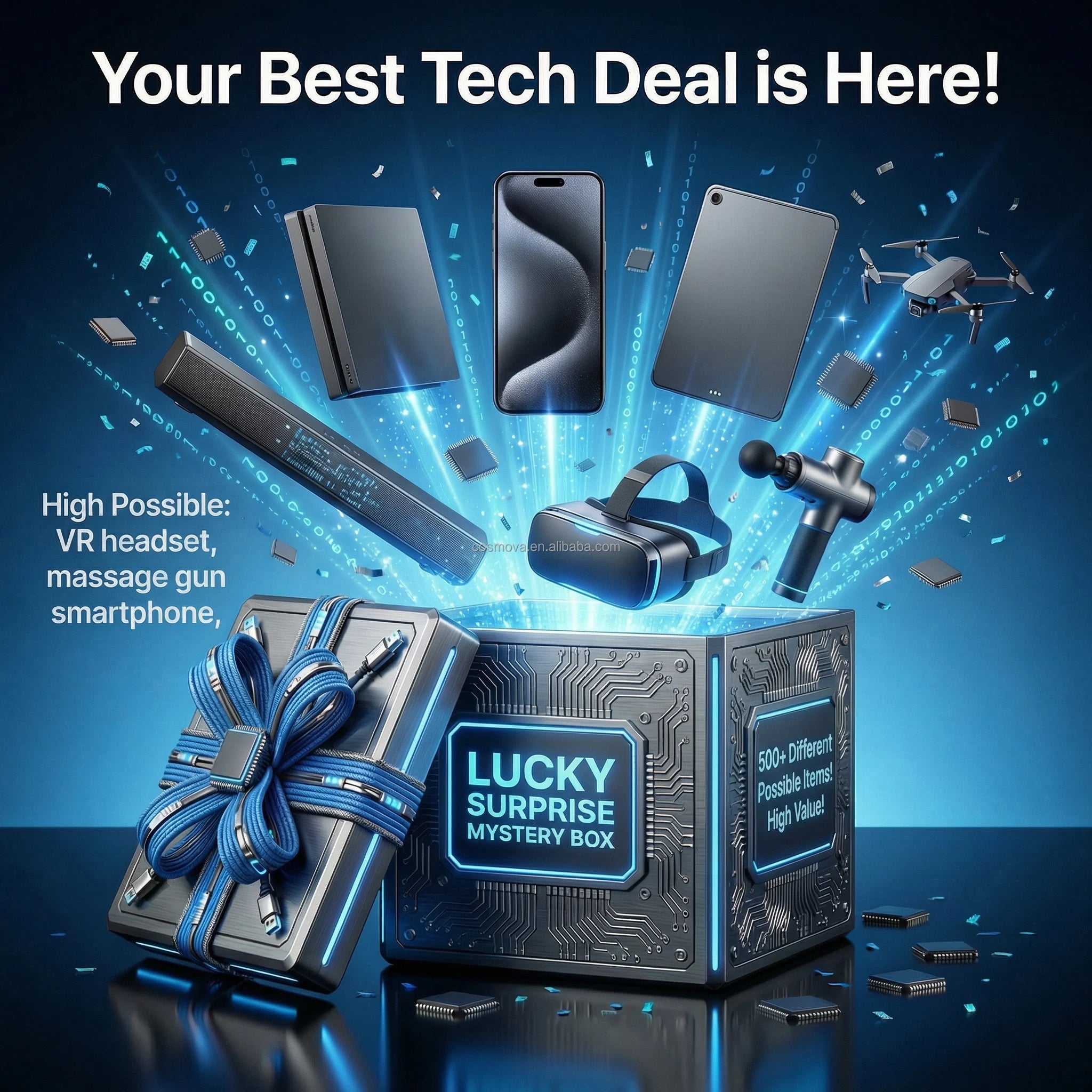 Box Mystère High-Tech – 1 à 3 articles surprise parmi 500+ références (VR, Smartphone…)