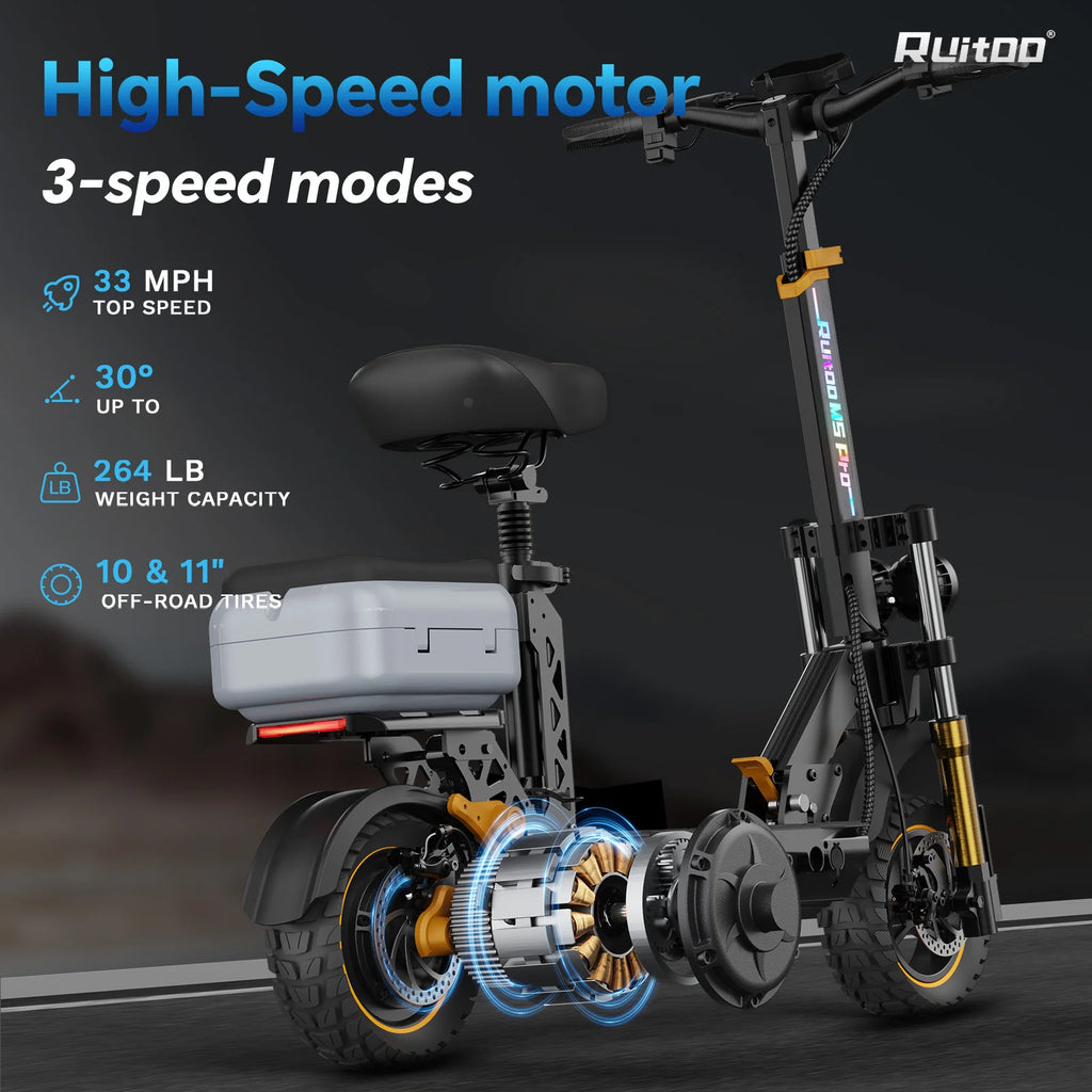 Trottinette électrique Ruitoo M5PRO pour adultes, puissante et pliable, à vendre.