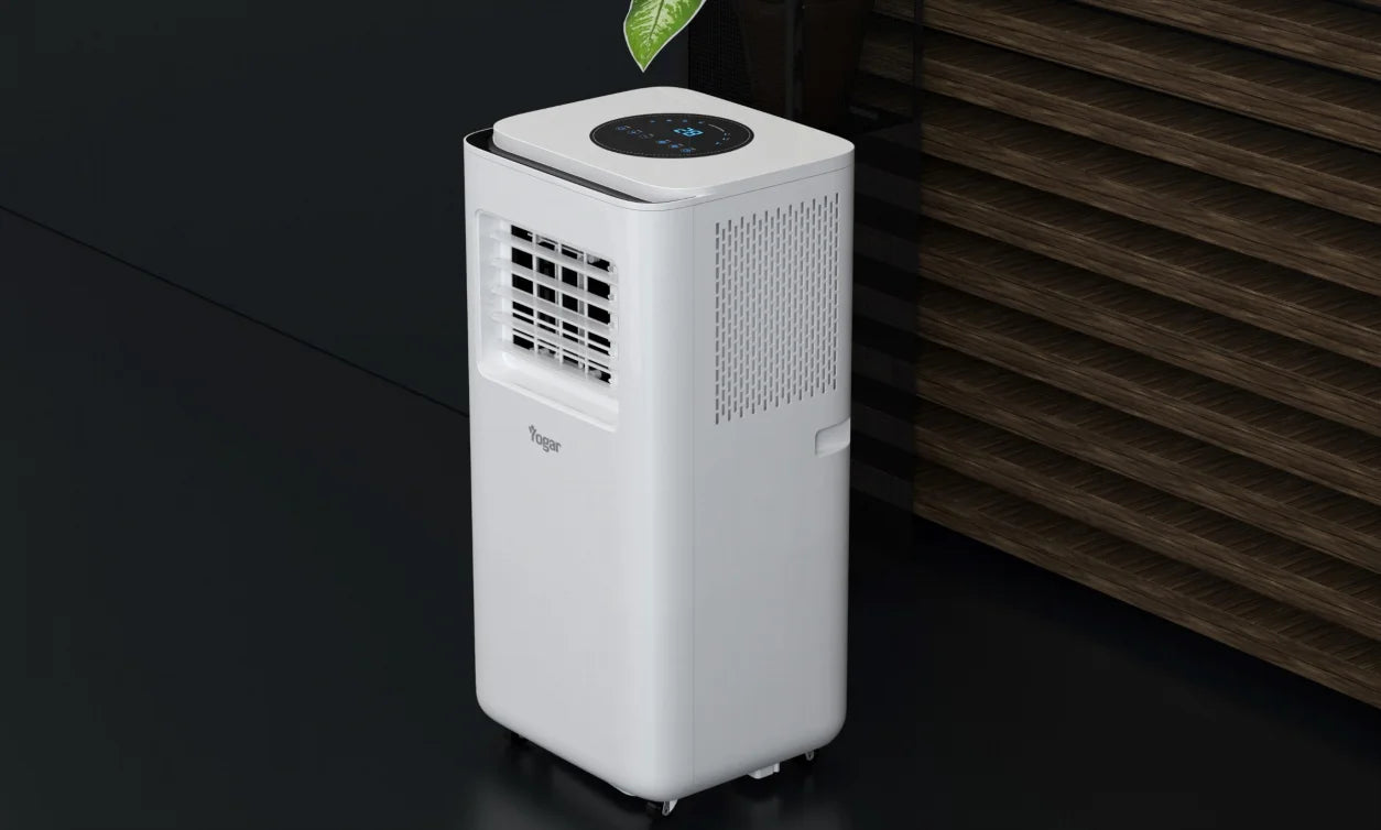 Chauffage électrique portable intelligent en plastique, 9000 BTU, minuterie 24 h, télécommande contrôlée par application, écoénergétique et durable.