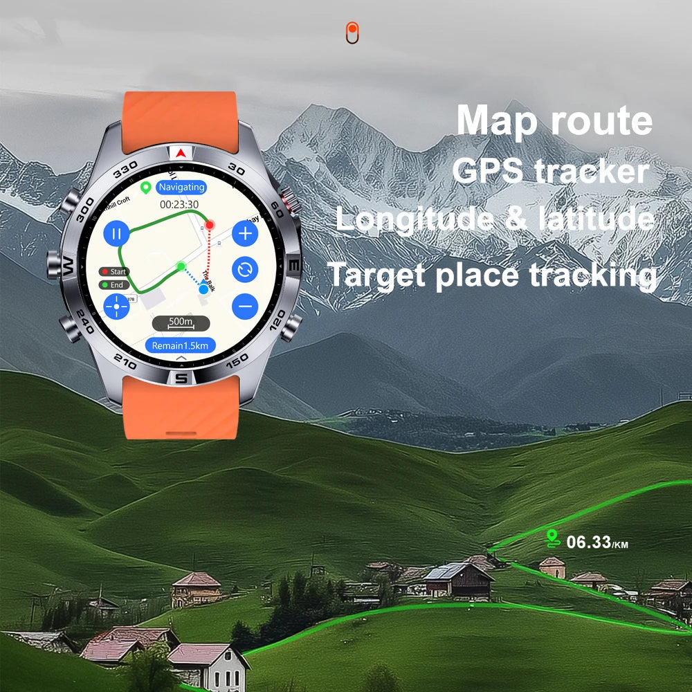 Montre Connectée Sport GPS IA – 5ATM, AMOLED, Assistant Vocal & 30 Jours Autonomie