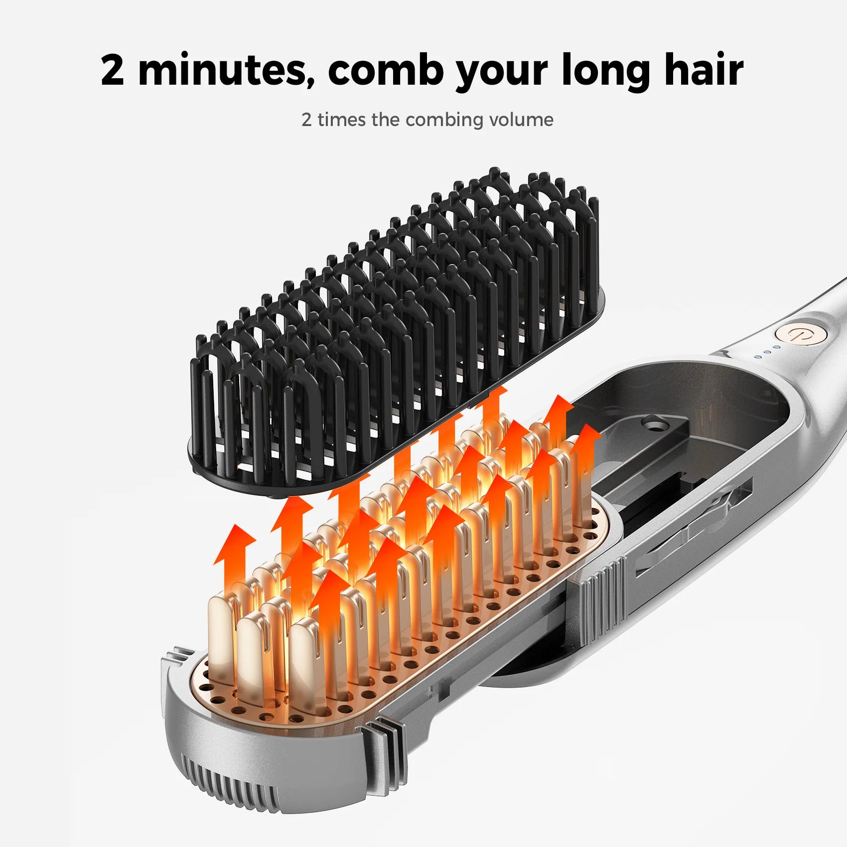 Lisseur/Boucleur à ions négatifs, brosse à boucler double usage, 10 réglages de température pour des boucles à crêpes