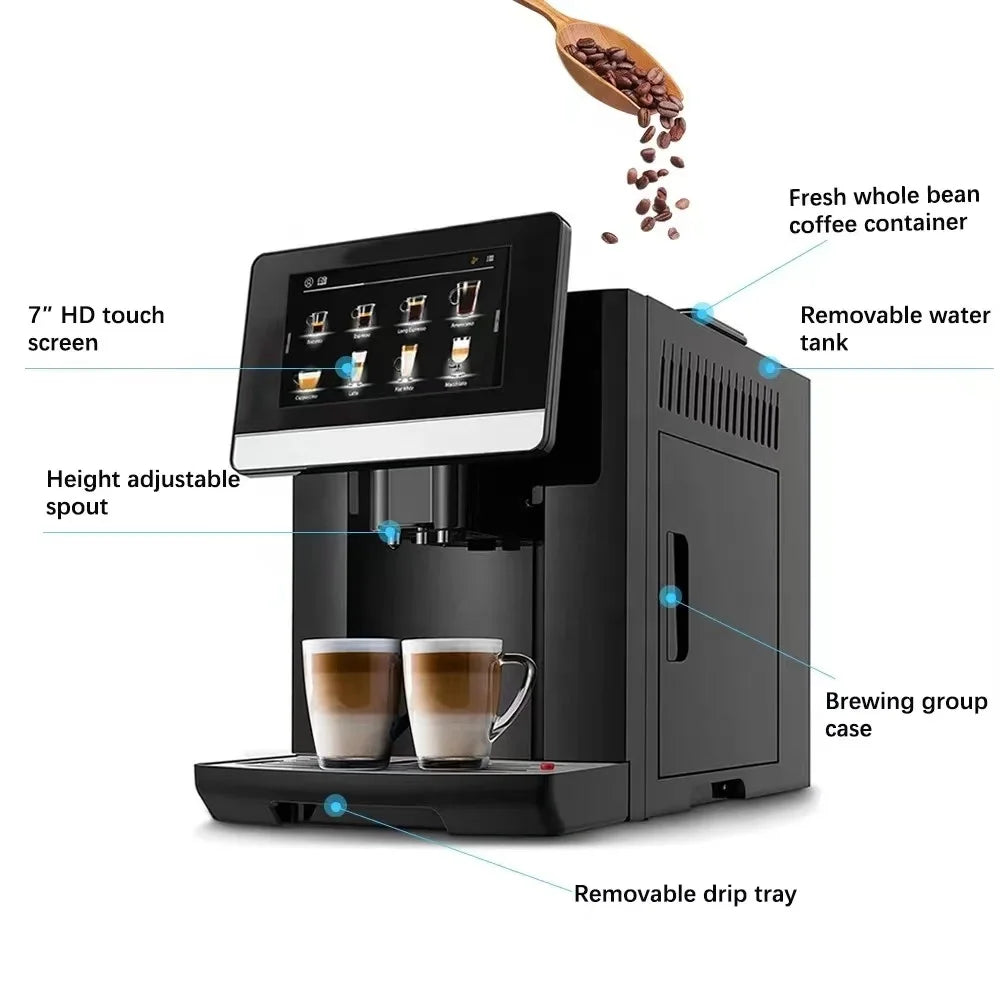Machine à café expresso entièrement automatique Super 2025 avec 19 boissons