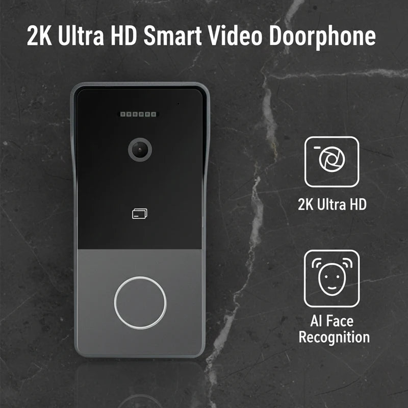 Système d'interphone Hiwink Smart Villa avec sonnette vidéo étanche 2K, moniteur intérieur à écran tactile 7 pouces et compatible Tuya.