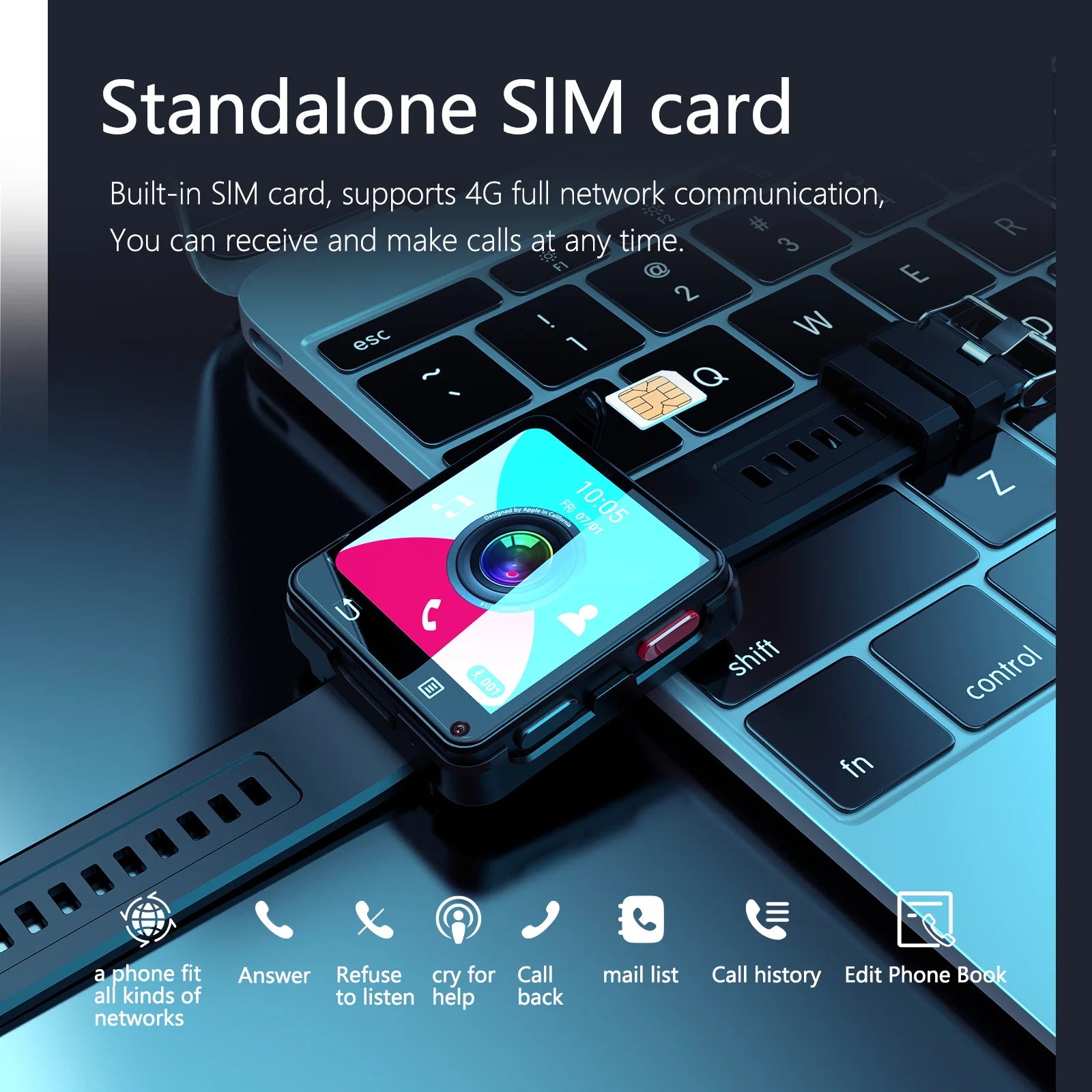 Montre Connectée 4G – Écran 2.64", Double Caméra 5MP, SIM, WiFi, 1200mAh & Appel Vidéo