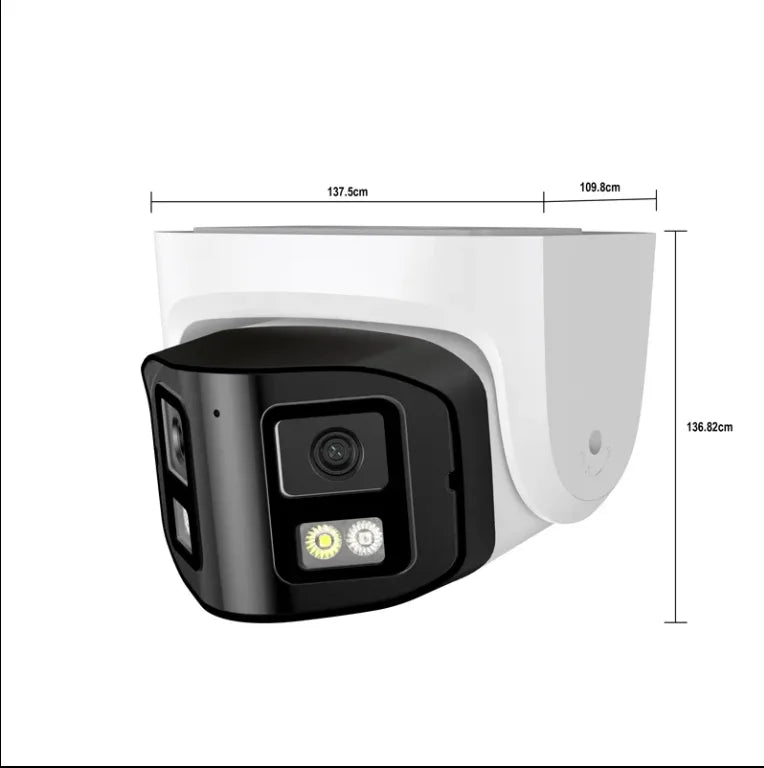 Caméra de surveillance extérieure dôme de plafond à double objectif 4 MP, compatible Hik, IP PoE, ColorVu, audio bidirectionnel, CMOS