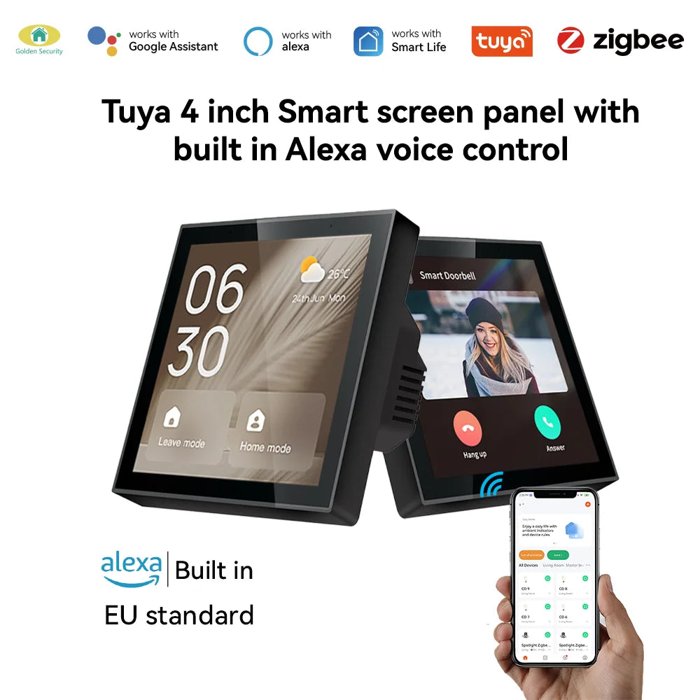 Écran Domotique Intelligent 4 Pouces Tuya | Centre de Contrôle Smart Home avec Alexa Intégré