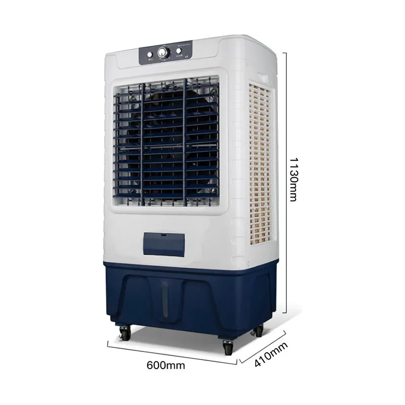Climatiseur portable d'intérieur avec réservoir d'eau de 50 L, mobile et autoportant, idéal pour la maison, le bureau ou les petites pièces.