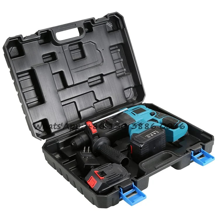 Marteau-piqueur portable 21 V 800 W, 26 mm, avec batterie au lithium. Perceuse à percussion sans fil et marteau rotatif de démolition compacte.