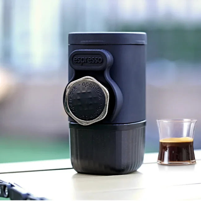 Cafetière Portable à Capsules 100 ml | Machine à Expresso Manuelle pour Maison, Voyage et Extérieur