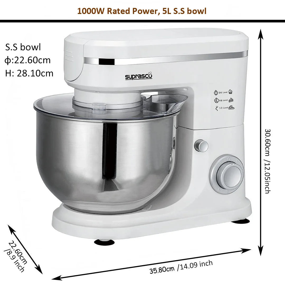 Robot pâtissier professionnel Cake 1000W 5L, machine de cuisine Batidora, robot mélangeur électrique sur socle