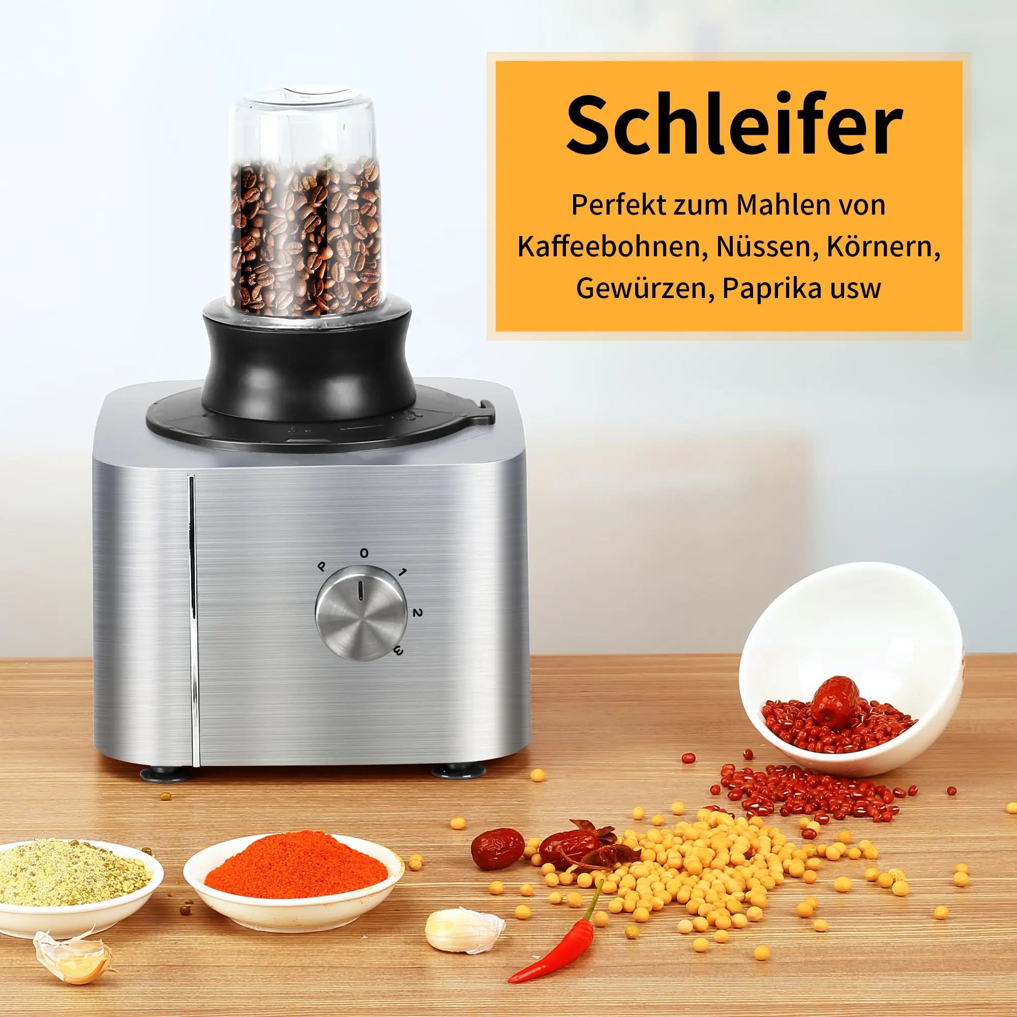 Robot culinaire 11 en 1 avec fonctions de hachage, mélange, pétrissage, broyage, fouettage et extraction de jus, 1100 W