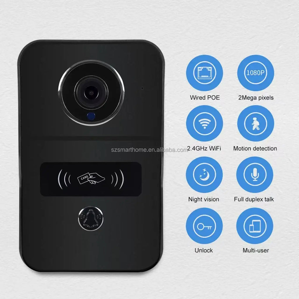 Sonnette vidéo intelligente Tuya 2025, écran 4 pouces, alimentation PoE, compatible avec les serrures électriques, interphone extérieur, connectivité Wi-Fi