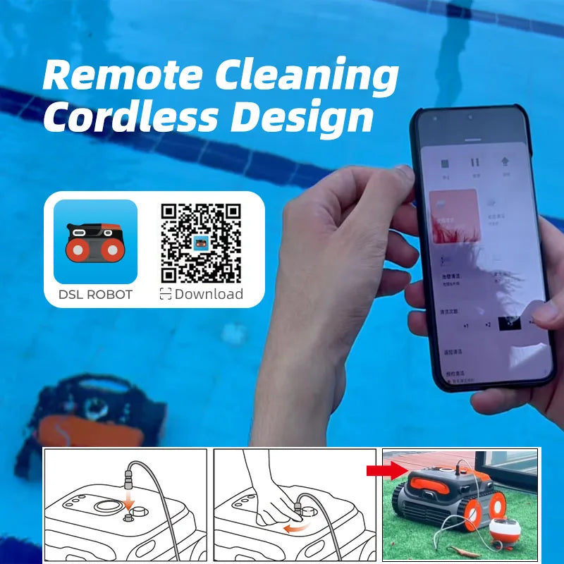 Robot aspirateur sous-marin intelligent et automatique pour piscine, haute qualité, écologique, à longue manche
