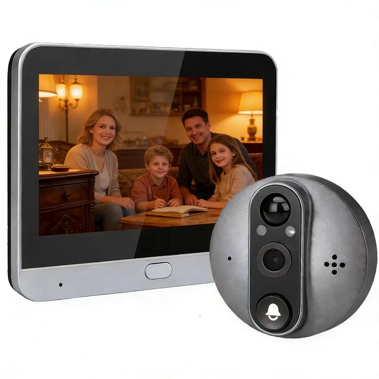 Interphone Vidéo 3 MP | Écran TFT 4,3", Vision Nocturne, Batterie et Contrôle via ICam365