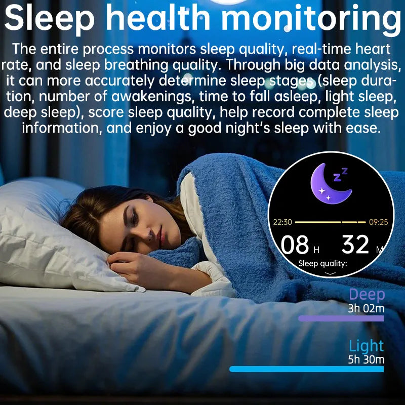Montre Santé Air Pump – Tensiomètre Précis, SpO2, Sommeil & Multi-Sport
