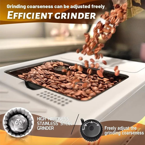 Moulin à café électrique automatique intelligent et rapide 8 tasses, 19 bars, écran tactile, usage domestique et commercial, modèle 2026, best-seller