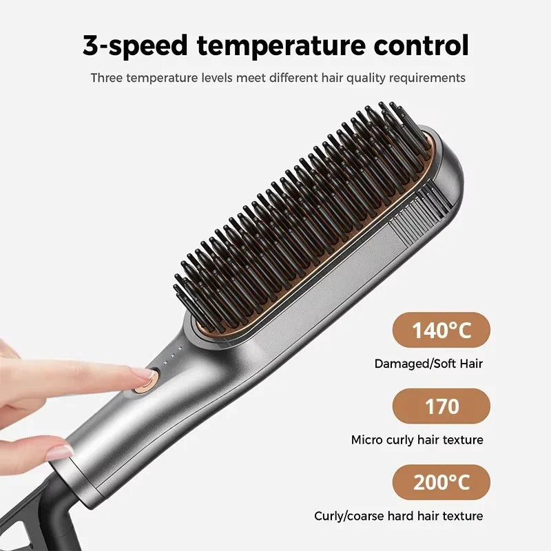 Peigne lisseur à air portable et modulable pour les voyages et la maison, avec ions négatifs. Nouveau produit pour les voyages et la maison.