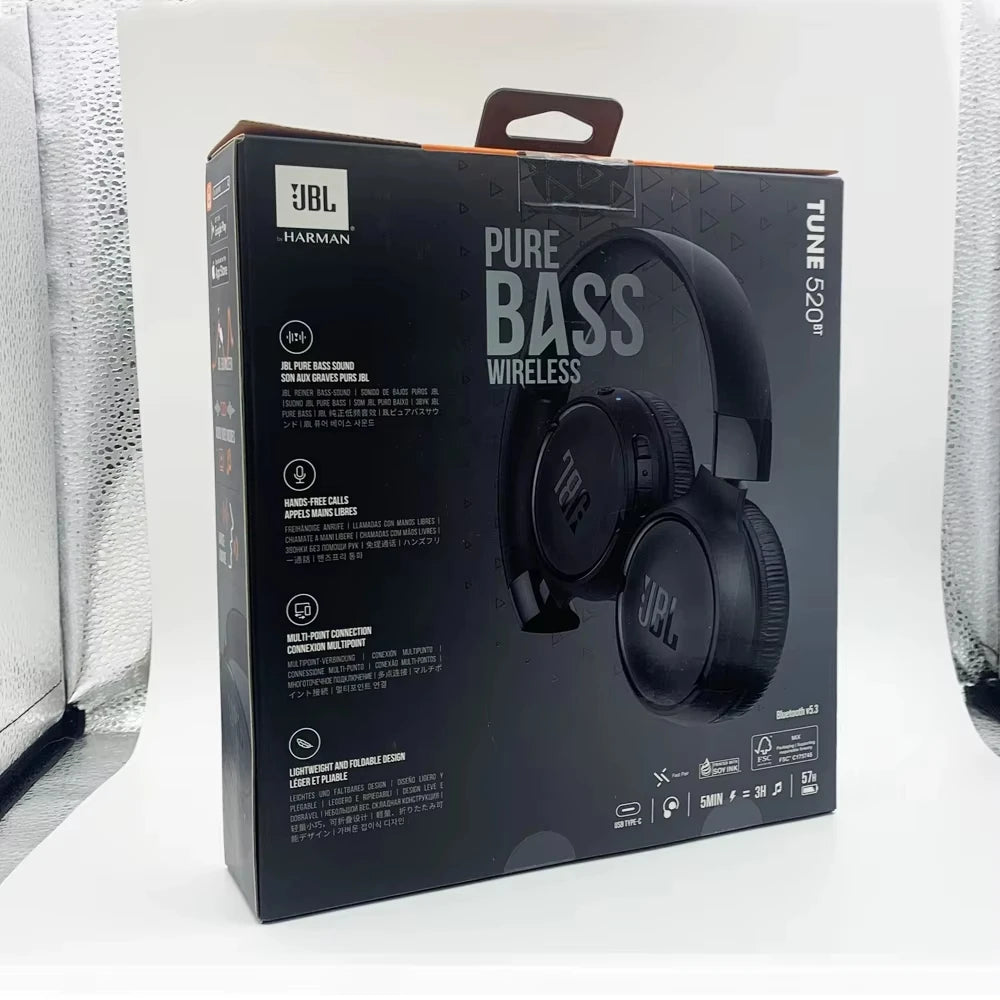Casque Bluetooth JBL Tune 520BT – Pliable, Basses Profondes, BT5.3 & +20h Autonomie
