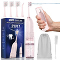 Brosse à Dents Électrique avec Hydropulseur | Kit de Nettoyage Dentaire 2-en-1 Portable
