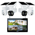 Kit solaire WiFi Hiseeu WK-10V, NVR 10 canaux, 4 caméras, H.265, reconnaissance faciale