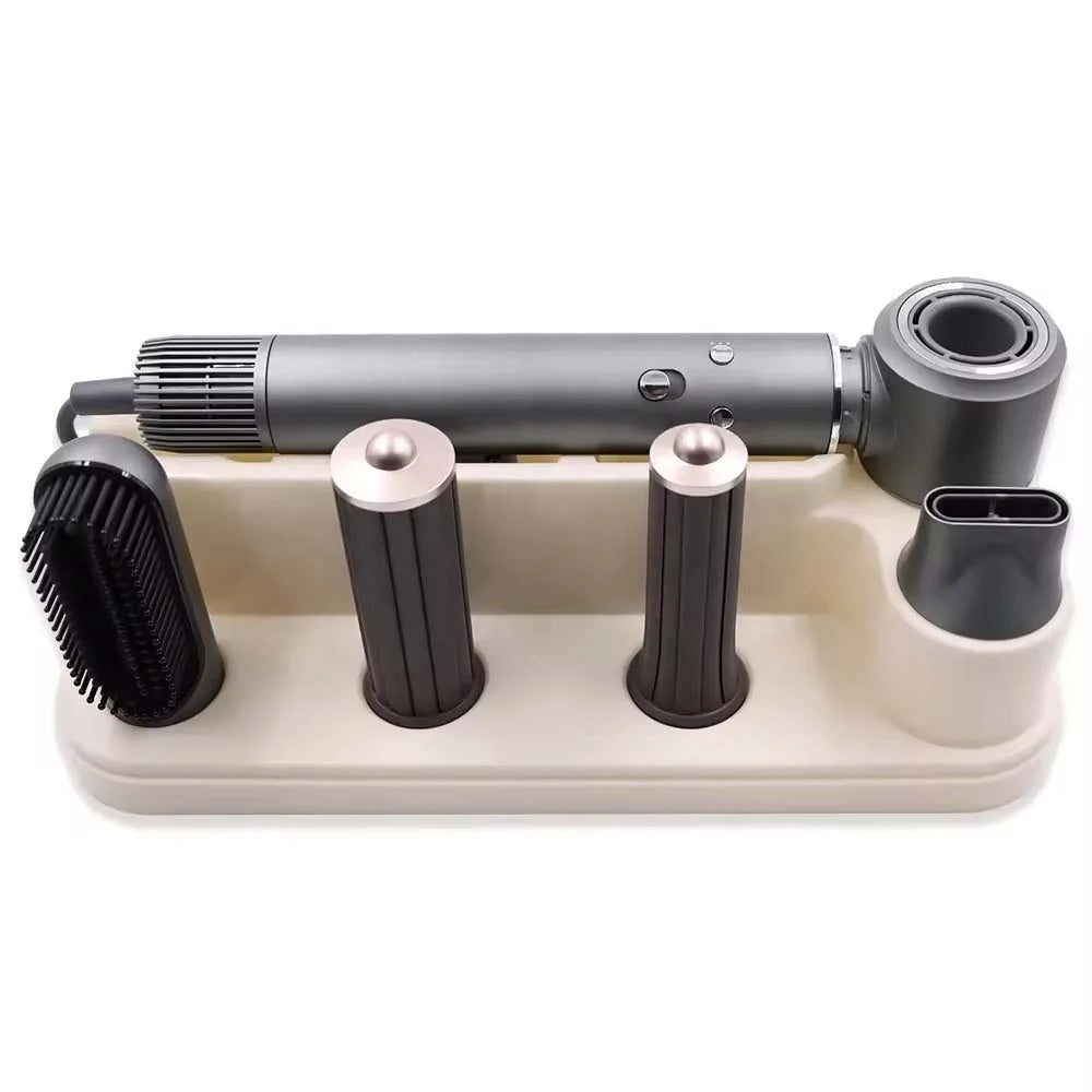 Brosse à air chaud multifonctionnelle 5 en 1 avec sèche-cheveux à ions négatifs et fer à boucler automatique.