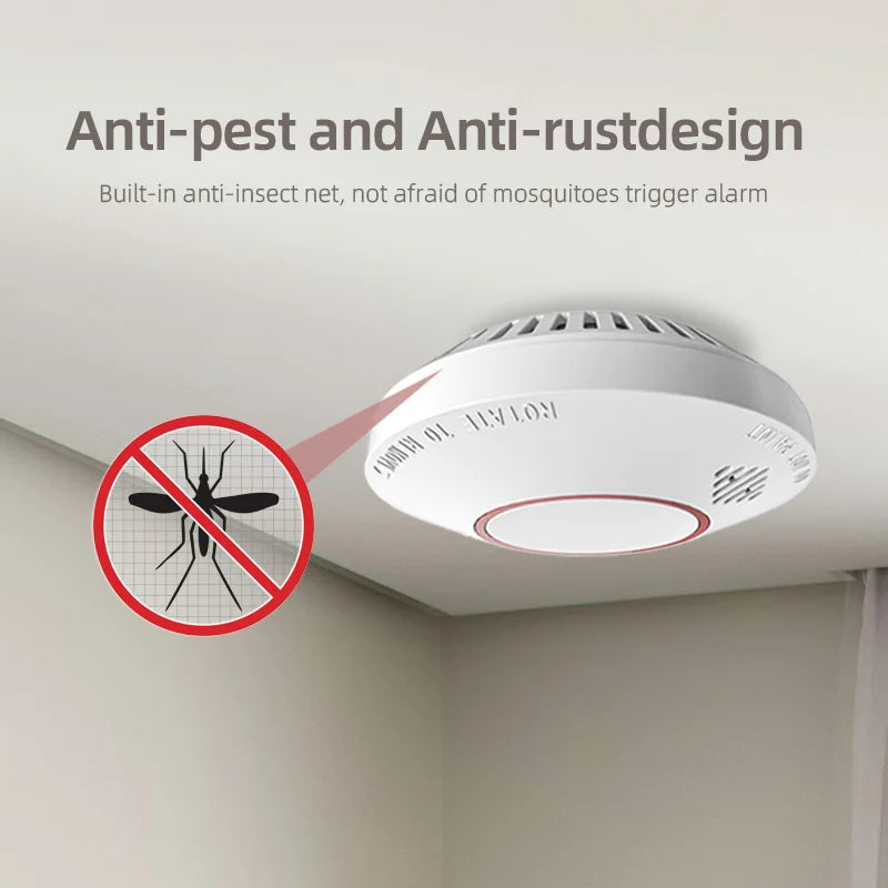 HAJUER Alarme Wi-Fi intelligente portable 2,4 GHz Tuya sans fil, détecteur de fumée et de monoxyde de carbone, photoélectrique et électrochimique