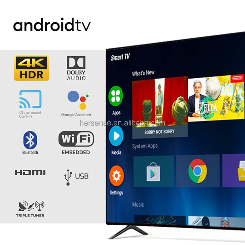 Téléviseur intelligent Android OLED noir de 100 pouces pour salle de bain, grand format, Skyworth