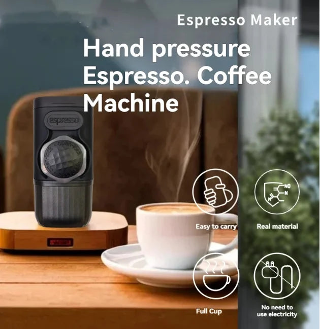 Cafetière Portable à Capsules 100 ml | Machine à Expresso Manuelle pour Maison, Voyage et Extérieur