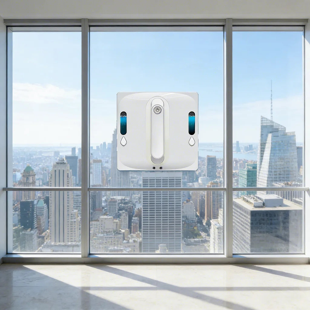Robot laveur de vitres automatique pour grands immeubles et gratte-ciel, doté d'une puissante aspiration, d'une télécommande et d'une planification d'itinéraire intelligente.