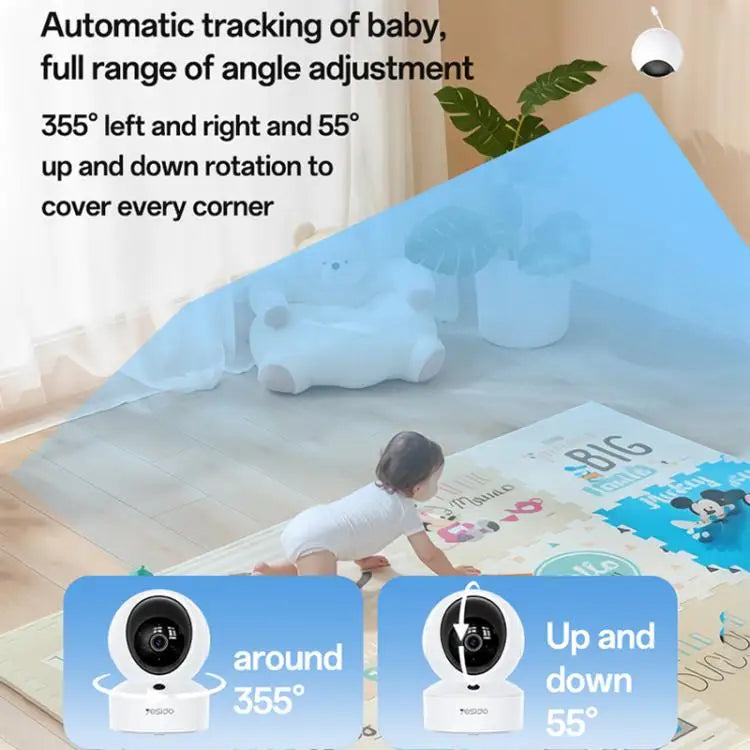 Nouveauté : YESIDO KM28 - Caméra de surveillance pour bébé avec écran LCD 5 pouces, Wi-Fi 2,4 GHz, audio bidirectionnel et sans fil.