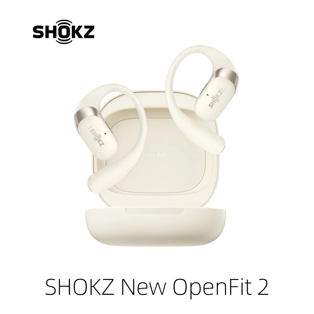 Écouteurs Open-Ear SHOKZ OpenFit 2 – Bluetooth, LED, Micro & Crochet Confortable