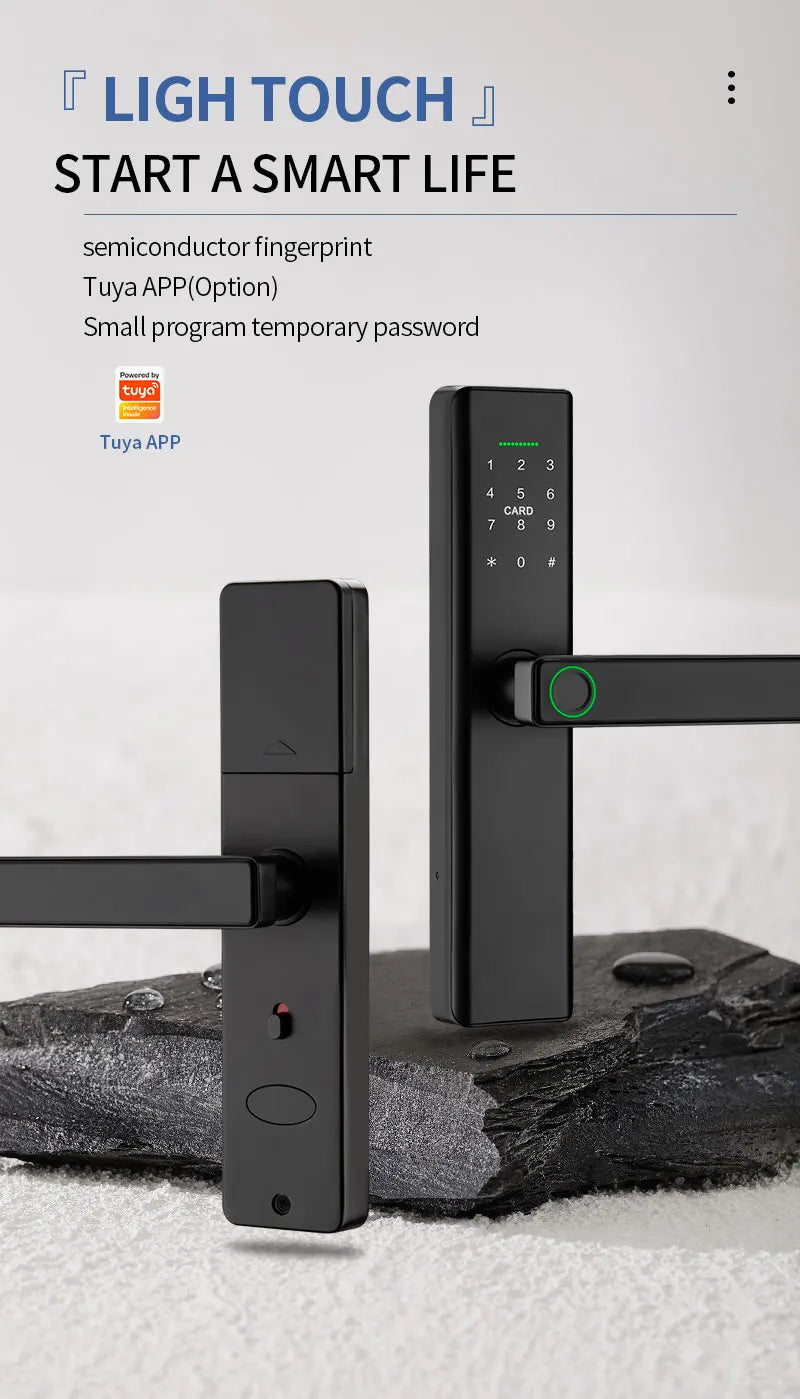 Serrure de porte en bois résistante aux intempéries, serrure numérique antivol à empreinte digitale intelligente, serrure électrique sans clé