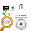 Caméra ampoule PTZ WiFi HIKWIFI, 360°, IP66, audio bidirectionnel, vision nocturne, iCSee